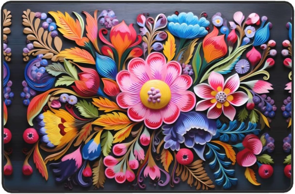 Decorative Hand Painting Printed Anti-Slip Floor mat Carpet Rug 36"x24" for Living Room Office Coffee Table Bed Balcony