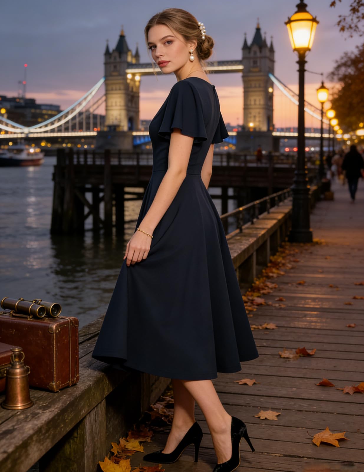Bridesmay Hochzeitskleider 2025, kurzärmelig, bescheidene A-Linie, Midi-Kirche, Teeparty-Kleid