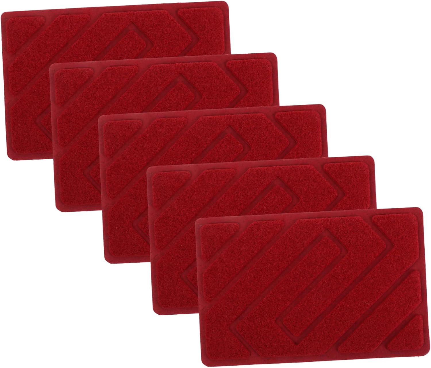 5pcs Red Car Floor Mat Patches, Anti-wear Non-Slip Car Interior Foot Mat Repair Pads for Vehicle Carpet Protection and Hole Fixing