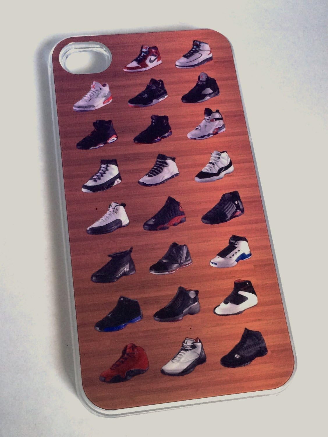 CLEAR Phone Case for iPhone 4 4S WOOD SHOES JORDAN SHOWCASE