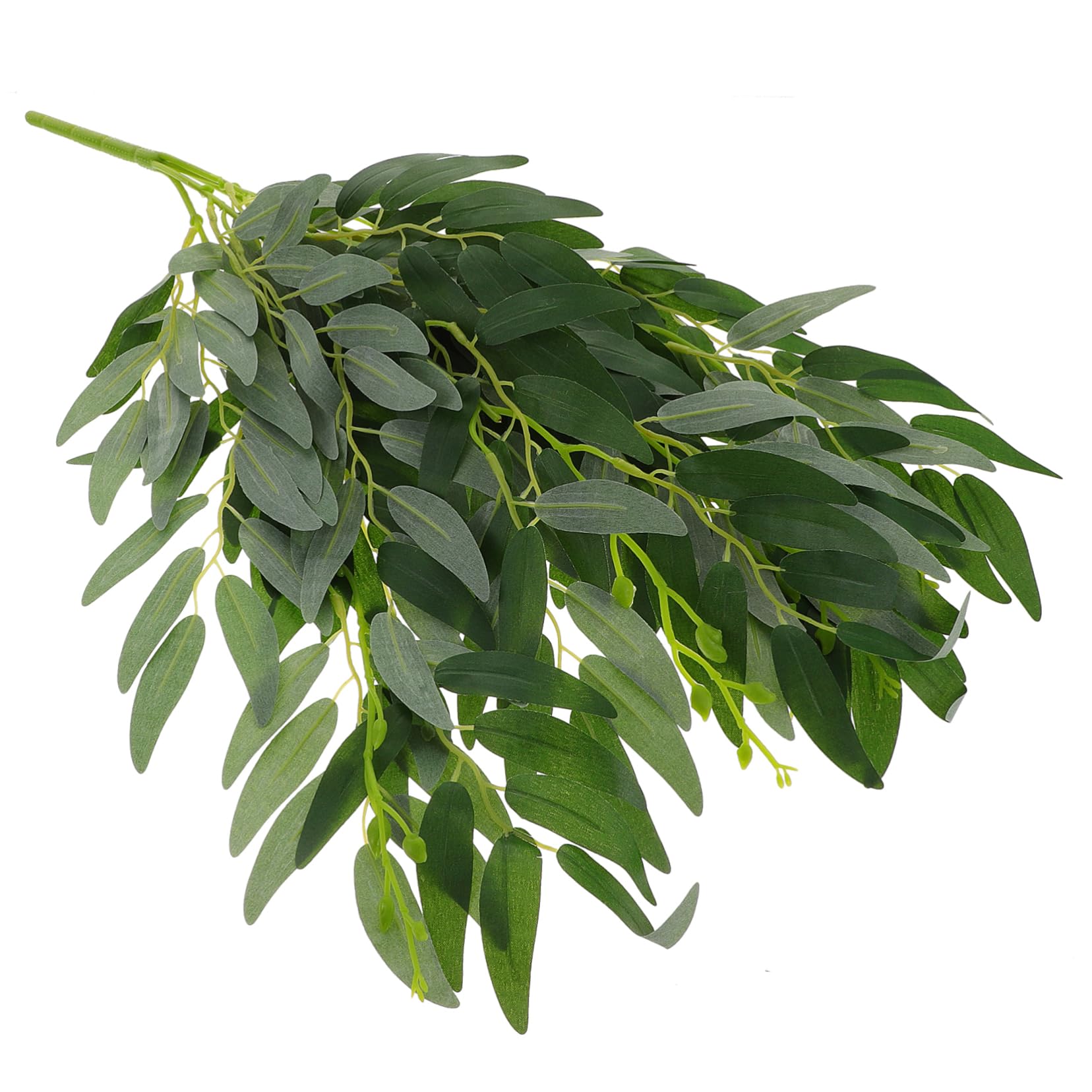 BESPORTBLEArtificial Willow Leaves Shrubs Branches Crafts Artificial Flower Picks Olive Leaves Picks Artificial Shrub Plant Faux Shrubs Faux Plants Salix Leaves Picks Liana Plastic Wedding