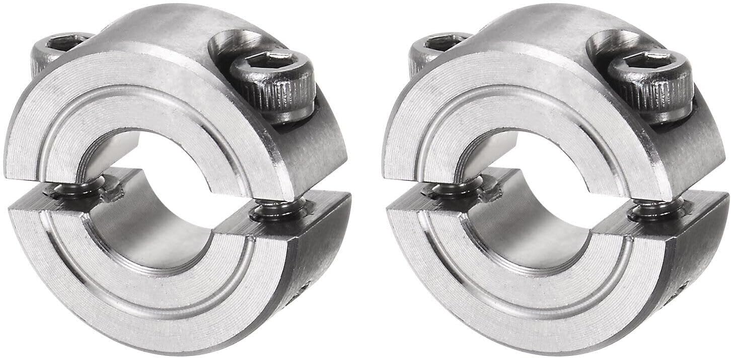 Toolparts And Accessories 2pcs Double Split Shaft Collar 3/8" Bore Two-Piece Clamping Collar 7/8" OD (#CN#130824-09466)
