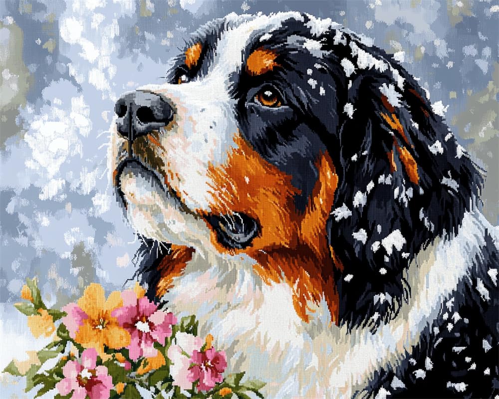 Kitquiver Latch Hook Kits for Adults Beginners Rug Bernese Mountain Dog and