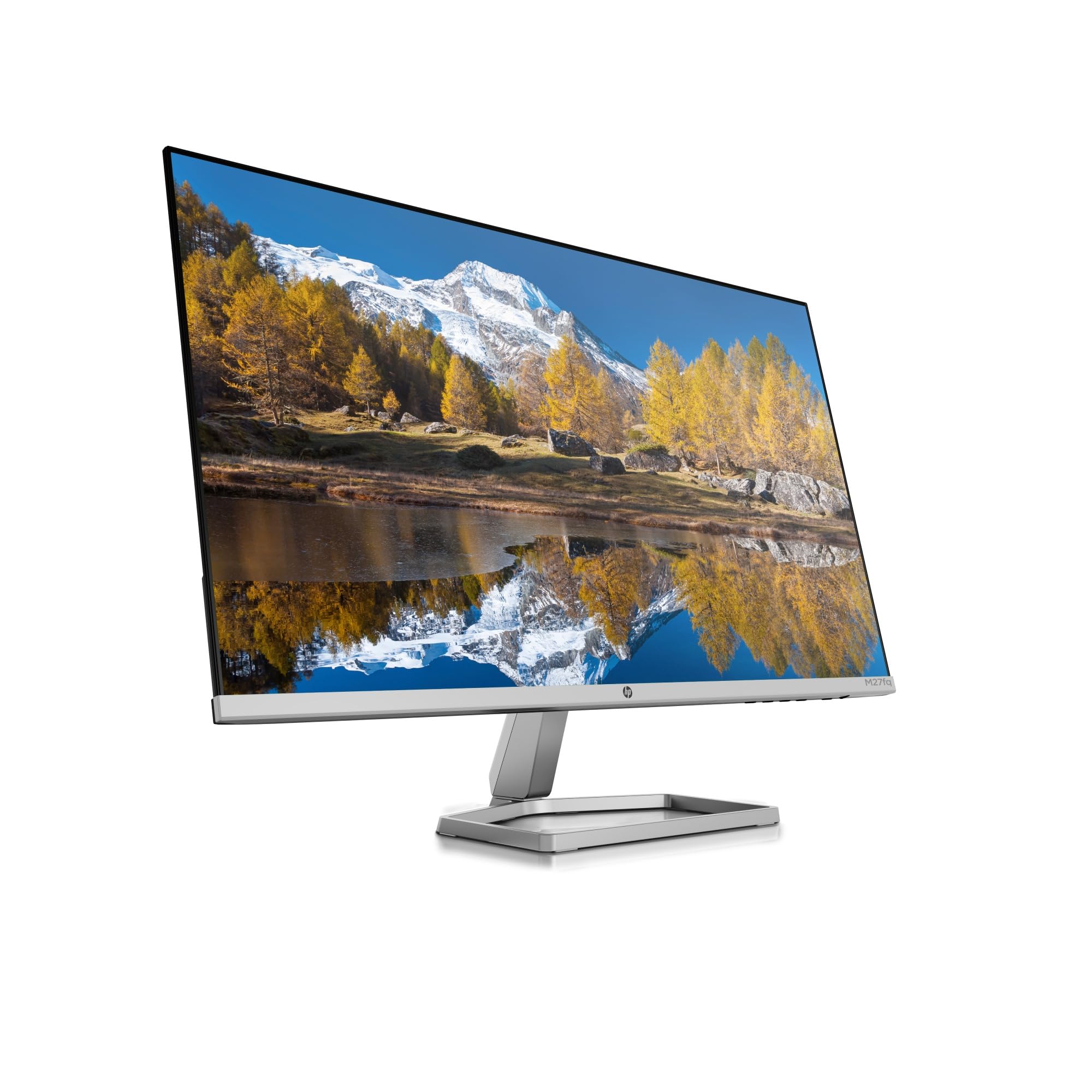 HP M27fq - Monitor 27" QHD (2560x1440, IPS, AMD FreeSync, 5 ms, 99% sRGB, 300 Nits, Antirreflejo, Low Blue Light Eyesafe, Diseño de Microborde, HDMI y DisplayPort) Negro con Soporte Plata