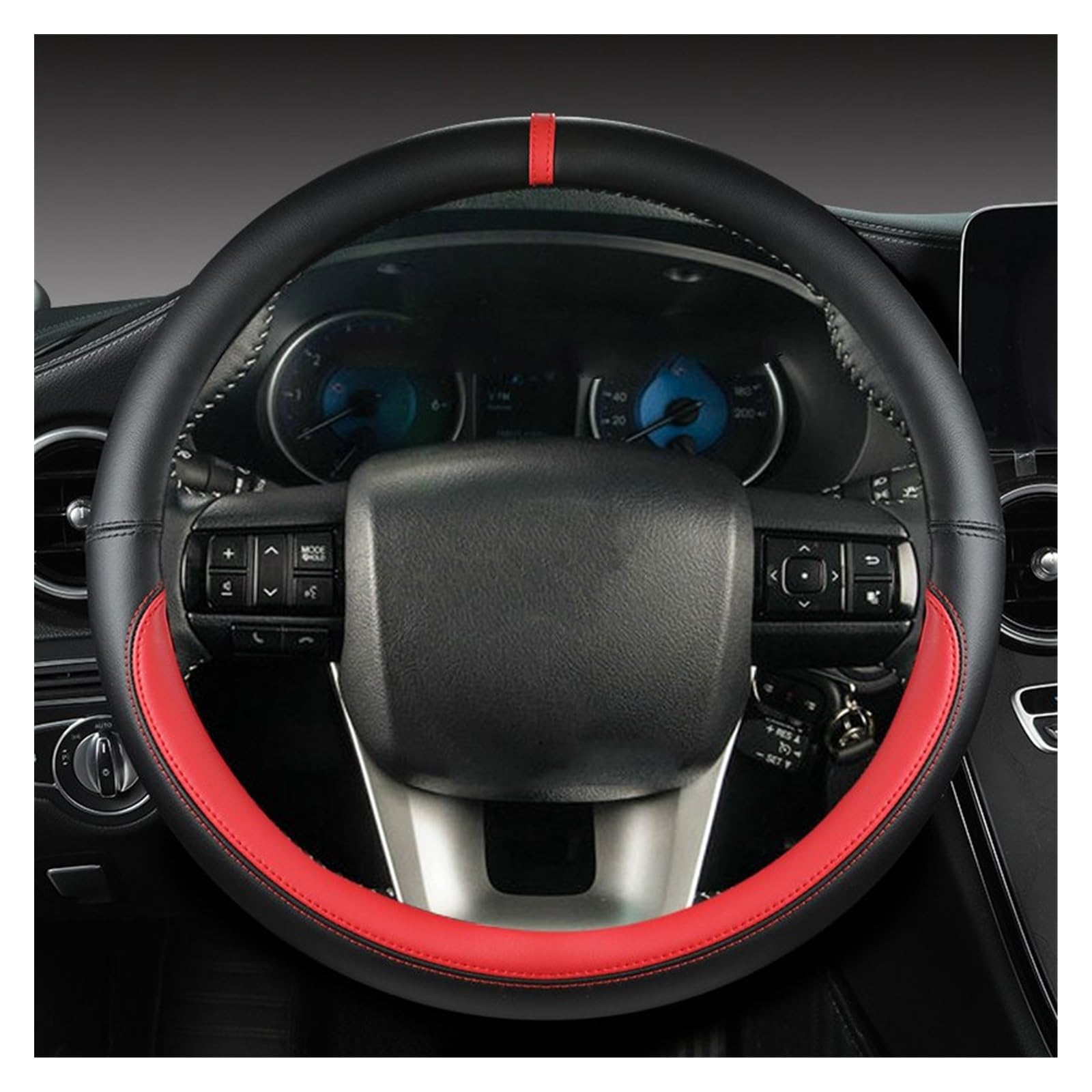 Couvre Volant Housse De Volant De Voiture en Cuir Microfibre, 38CM, pour Toyota pour Fortuner pour Hilux, 2016, 2017, 2018, 2019, 2020, 2021 Protege Volant Voiture (Couleur : 8)