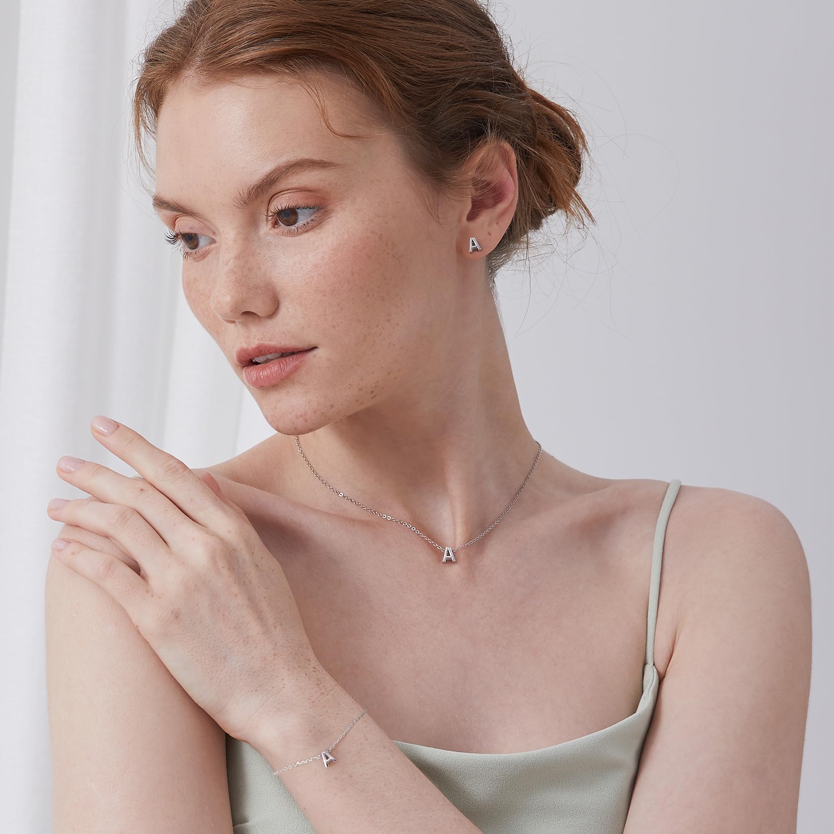 ChicSilver Collana Argento 925 Donna con 26 Lettera Iniziale A-Z, Collana Argento Donna Elegante per Compleanno Anniversario