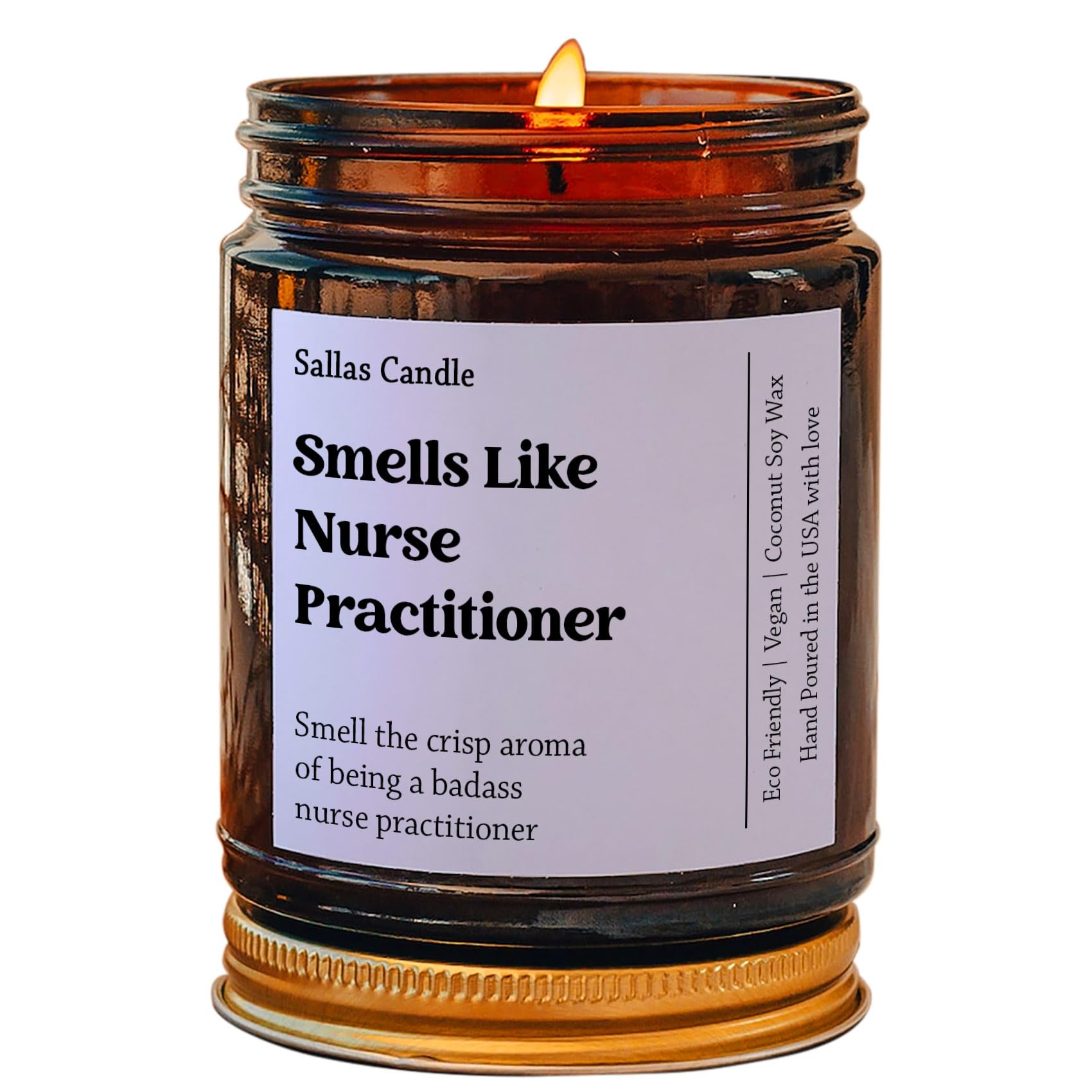 Smells Like Nurse Practitioner Soy Wax Candle, Nurse Practitioner Gift, Nurse Practitioner Candle, Gift for Nurse Practitioner, 4Oz 9Oz Amber Candle 9 Scent Options