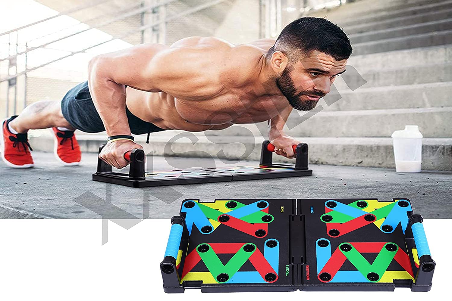 GPNT Multifunction Push Up Rack Board 9 in 1 Comprehensive Fitness Exercise Workout Push-up Stands Board Body Building Training Gym for Men and Women-image-19