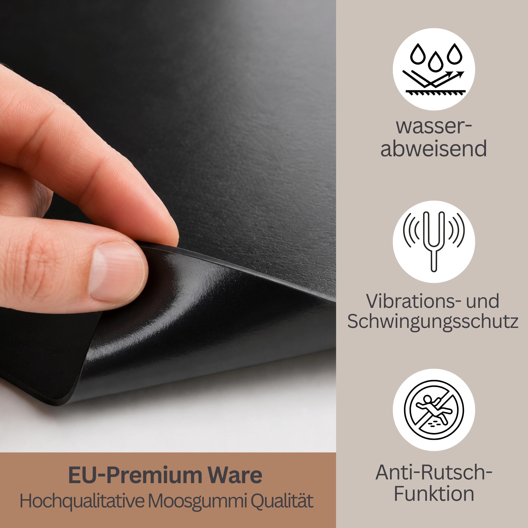 sarian Gummimatte 3mm stark - LÄNGE bis 10 Meter auswählbar - BREITE bis 1 Meter auswählbar - zuschneidbar, wasserdicht, flexibel - Gummileiste Meterware Gummiunterlage Gummidichtung