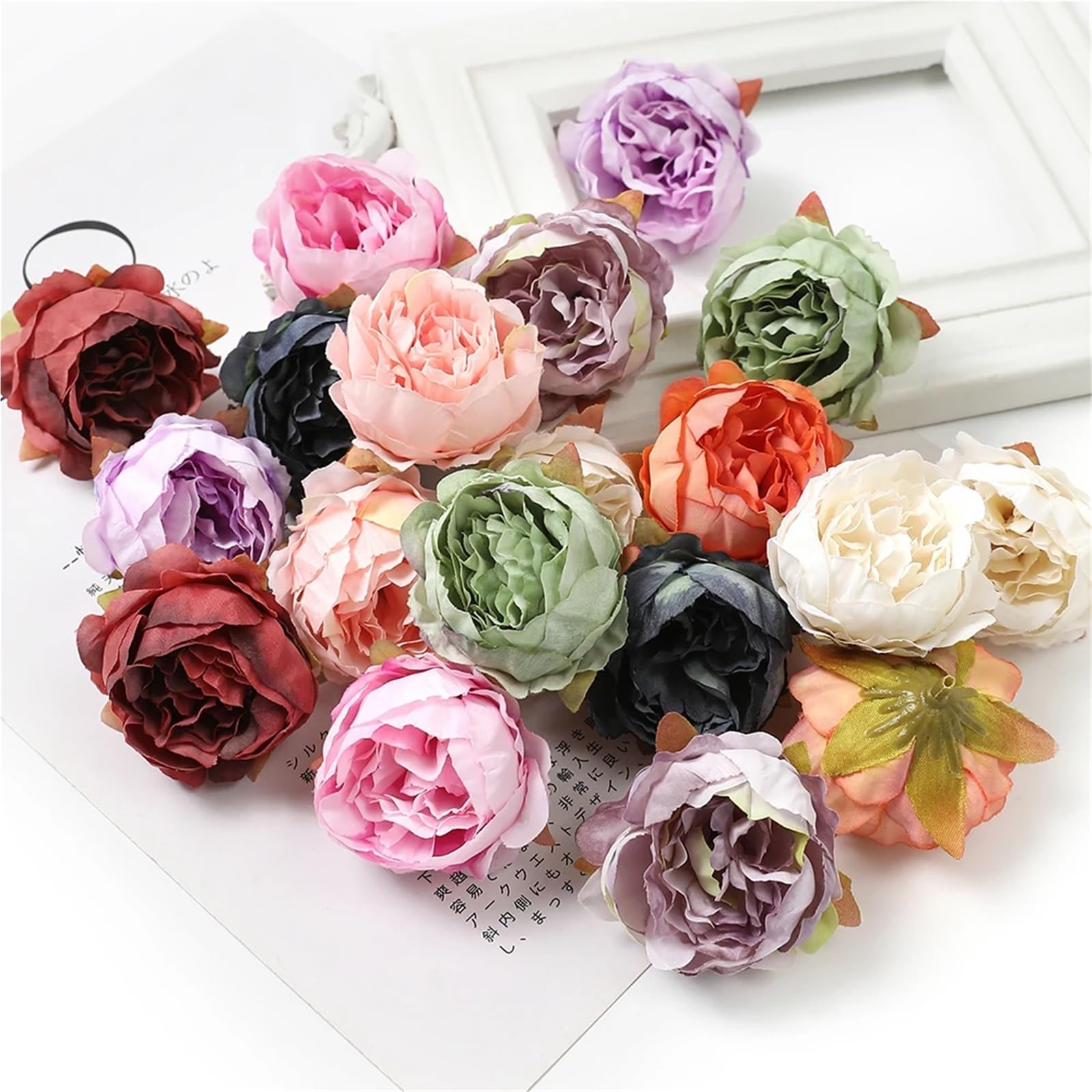 20 stücke Seide Pfingstrose Künstliche Blumen Gefälschte Blume for Home Zimmer Dekor Hochzeit Dekoration Schlafzimmer DIY Braut Kranz Zubehör Für DIY(Red)