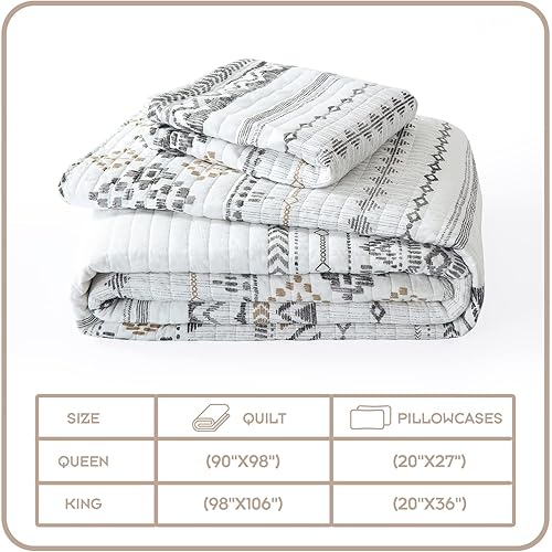 Vista 32 de Y-PLWOMEN Edredón tamaño King, 100% algodón, ligero y suave, juego de colcha reversible de retazos, juego de ropa de cama floral amarillo gris