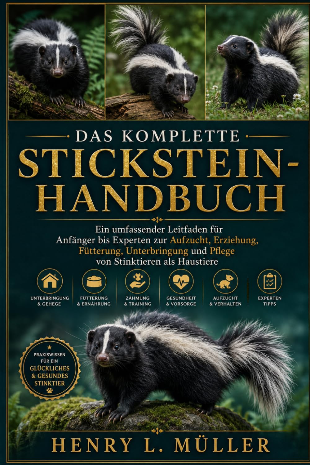 DAS KOMPLETTE STICKSTEIN-HANDBUCH: Ein umfassender Leitfaden für Anfänger bis Experten zur Aufzucht, Erziehung, Fütterung, Unterbringung und Pflege von Stinktieren als Haustiere