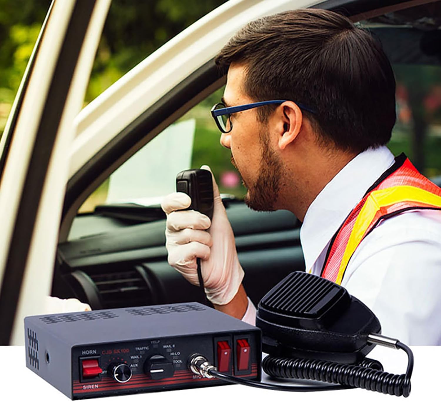 STMKB 200W Car Megaphone System control unit and microphone