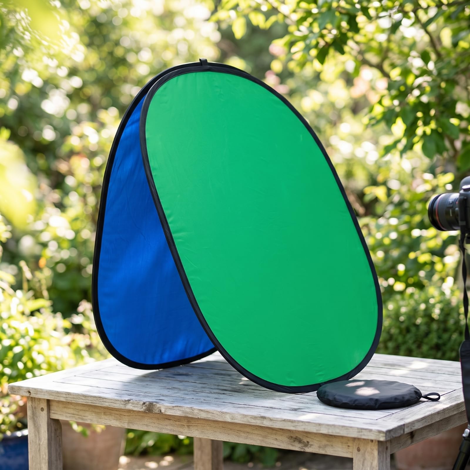 Pannello Sfondo Pieghevole Portatile Sfondo Pieghevole Chromakey Fotografico Bicolore per Riprese Video, Casa, 150 200cm, Pannello Di Sfondo Blu E Verde Due In Uno