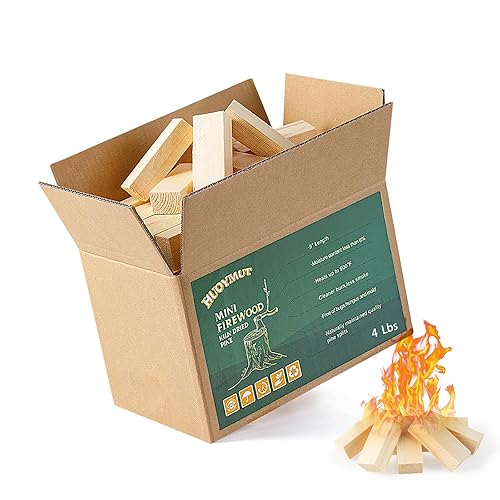 Mini Fire Sticks Wood,5" Lengths Kiln Dried Pine Small Firewood,Barkless