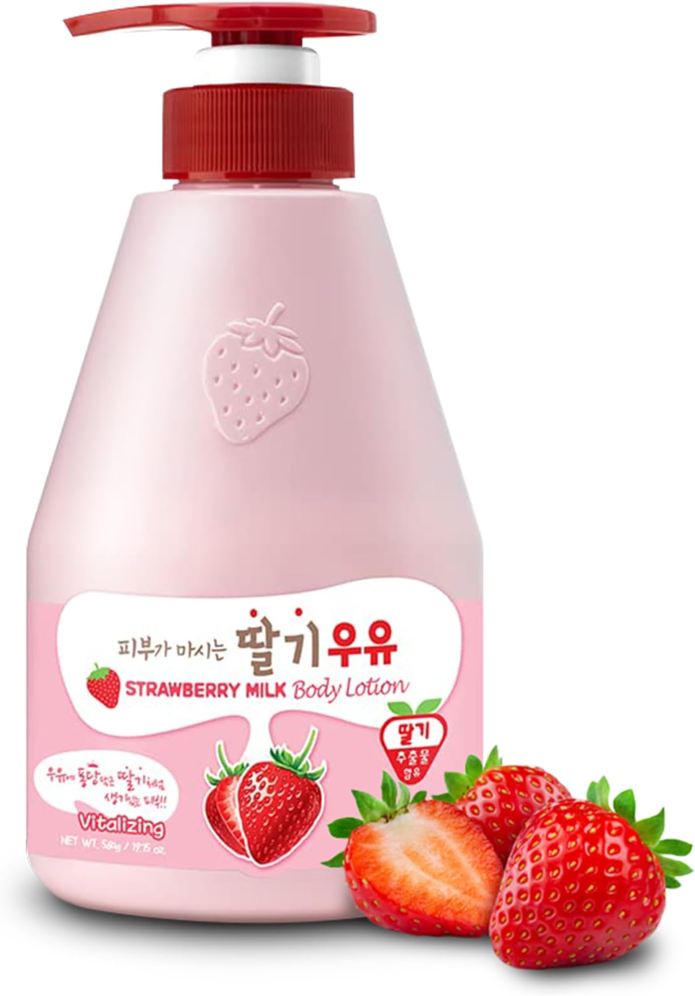 Strawberry Milk Body Lotion (19.75 Fl Oz) – Deeply Hydrating & Lightweight Korean Body Lotion | Milk Protein, Royal Jelly, & Strawberry Extract for Smooth Skin | Paraben-Free & Non-Greasy