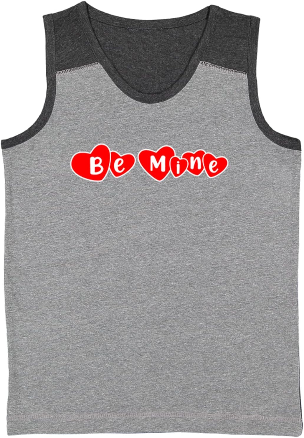 Be Mine - Hearts Candy Sweet Kiss Youth Contrast Back Tank Top