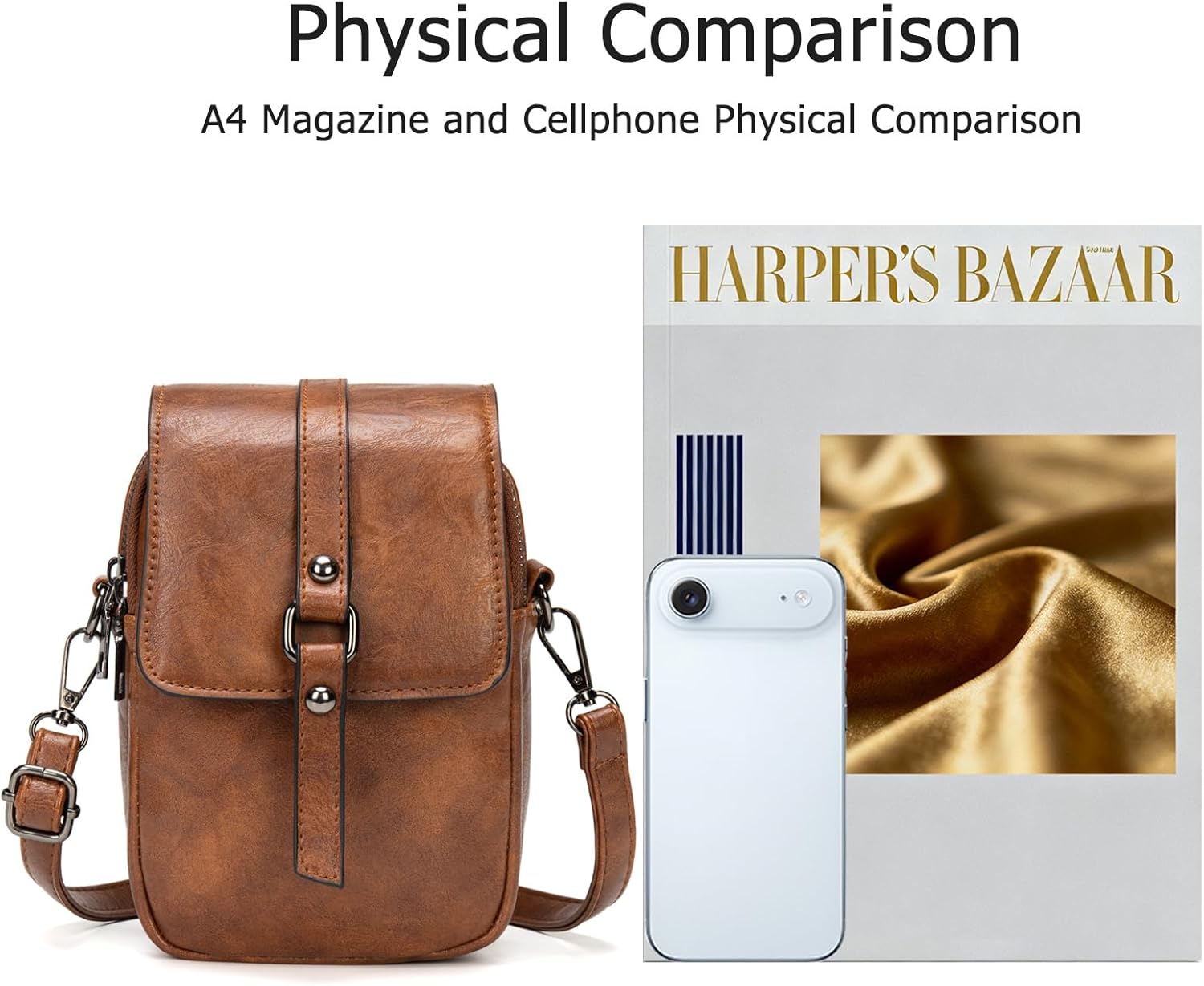 myfriday Small Leather Crossbody Bag for Women with Guitar Strap Mini Crossover Bags & Shoulder Purses with 2 Card Slots - Image 6