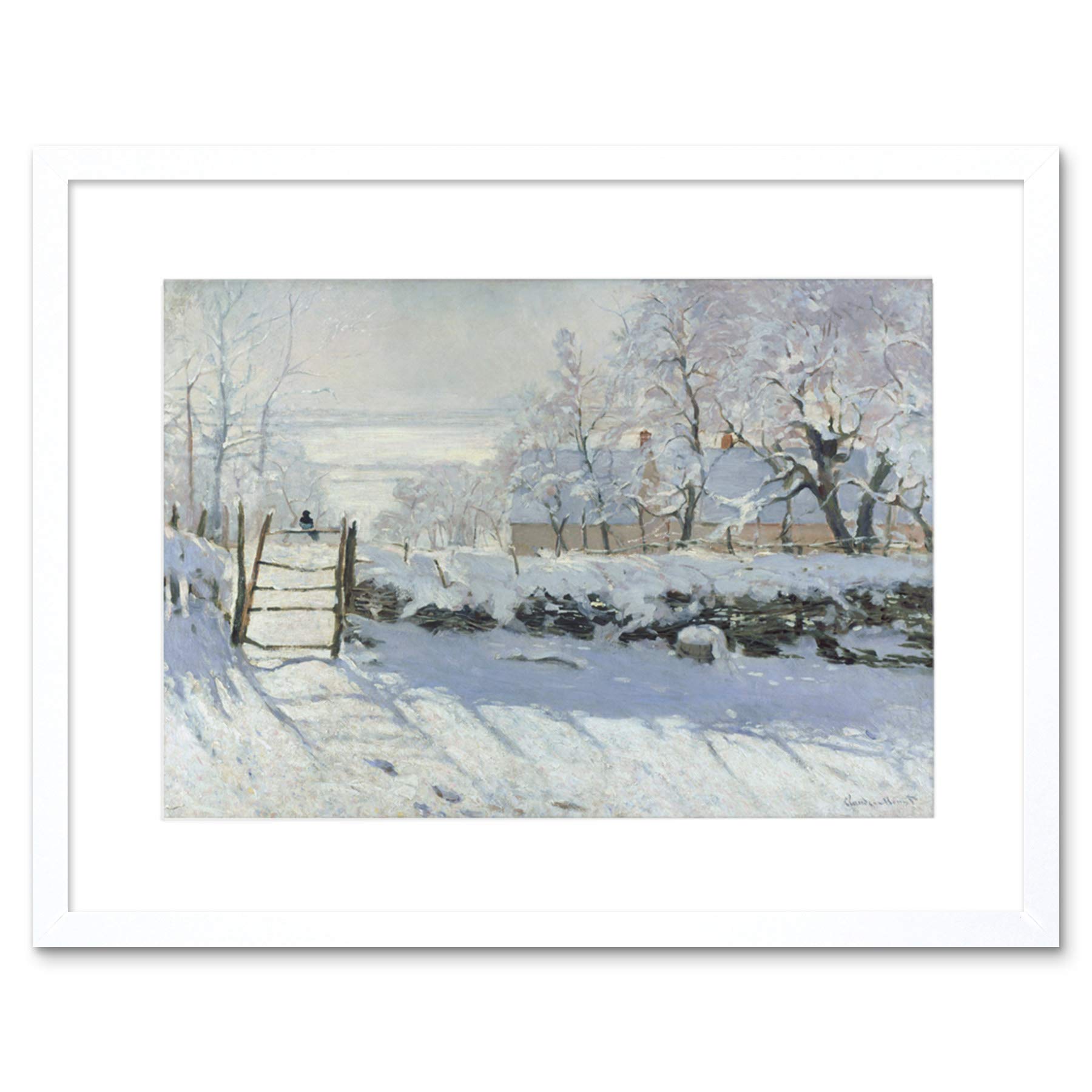 Wee Blue Coo Claude Monet Magpie Old Master Art Picture Framed Wall Art Print