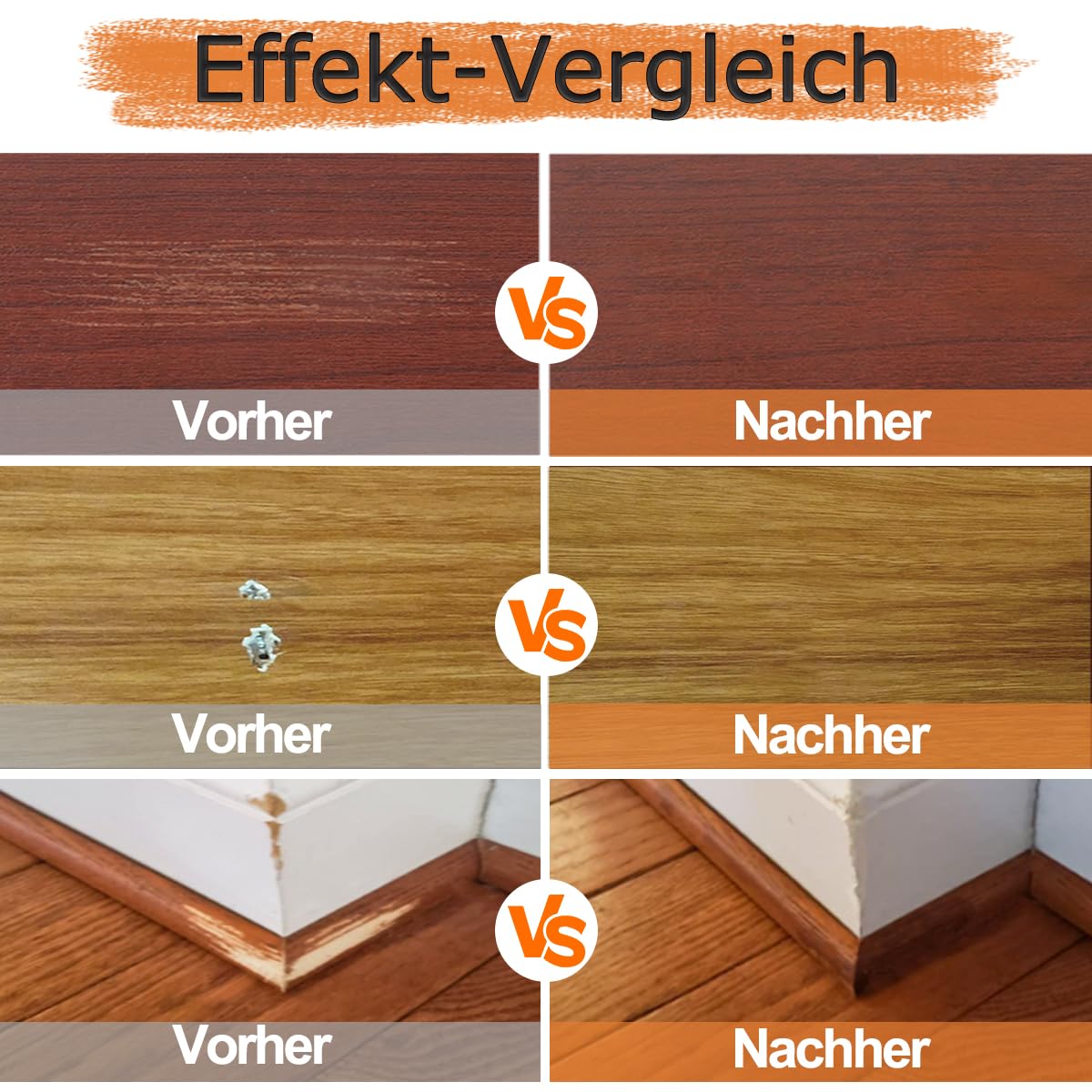 Repair Kit Laminate, Wood Putty Wood Filler Wood Marker Furniture Repair Set, Wax Pens - Image 4
