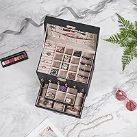 Vista 5 de ANWBROAD Jewelry Box Jewelry Organizer Box Large Jewlrey Boxes Gift for Women Jewelry Holder with Drawer for Necklace Earring Ring Bracelet Watches