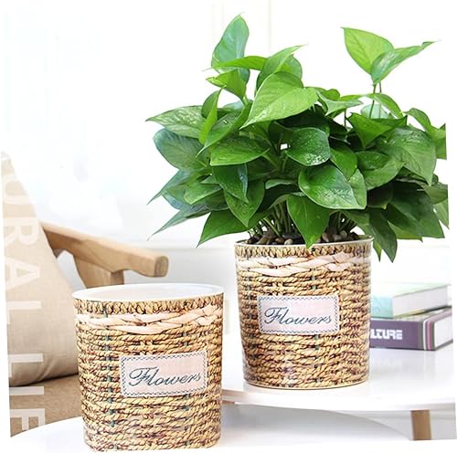 Miniatura 2 de MERRYHAPY 2 latas de riego para plantas de interior, contenedor transparente, violetas africanas, maceta tejida, maceta de riego automático, macetas