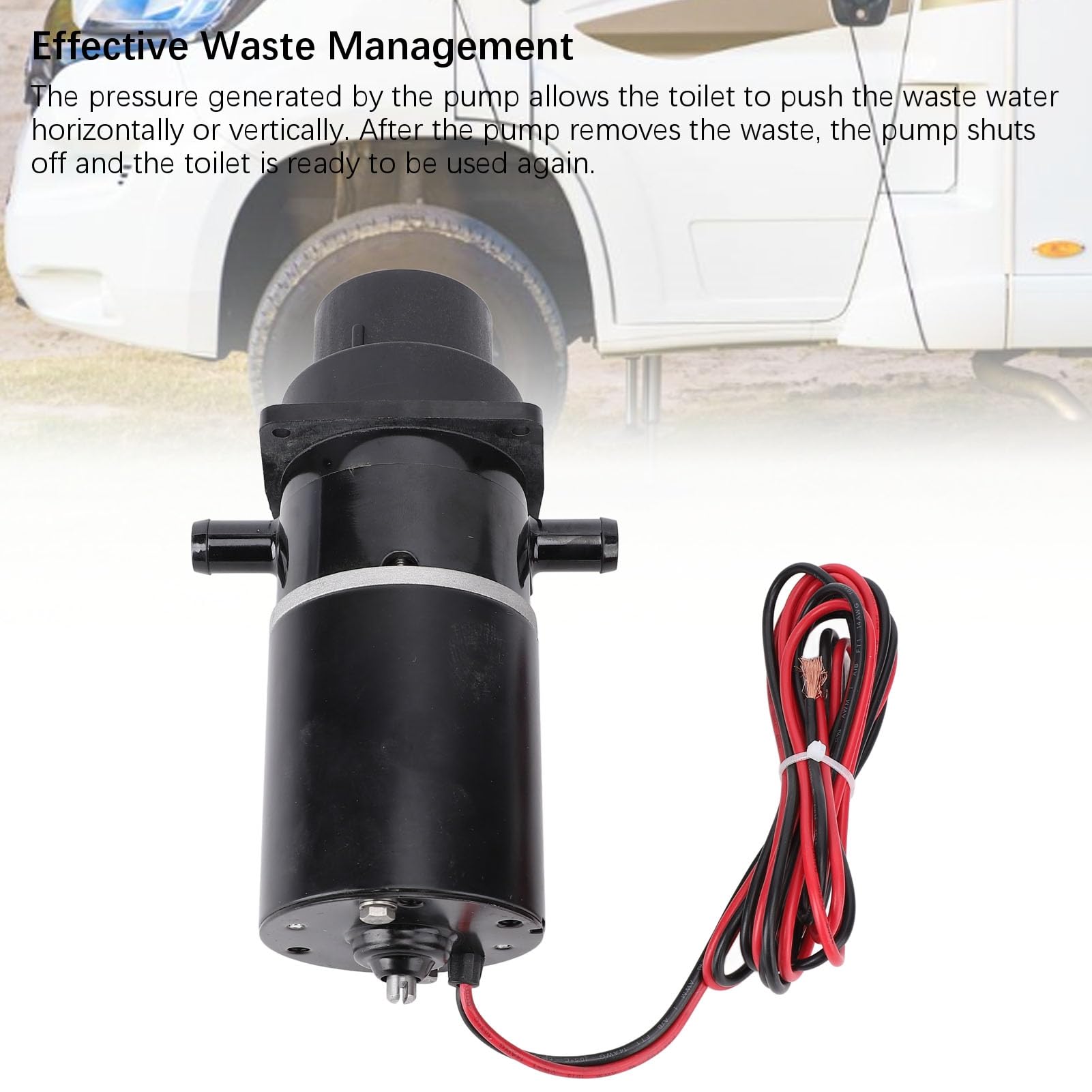 Pompa Maceratrice, Gruppo Pompa Motore WC Elettrico 12V con Bulloni in Acciaio Inossidabile Girante Ad Alta velocità con Design Senza Perdite, Kit di Sostituzione WC Marino per Serie 37010