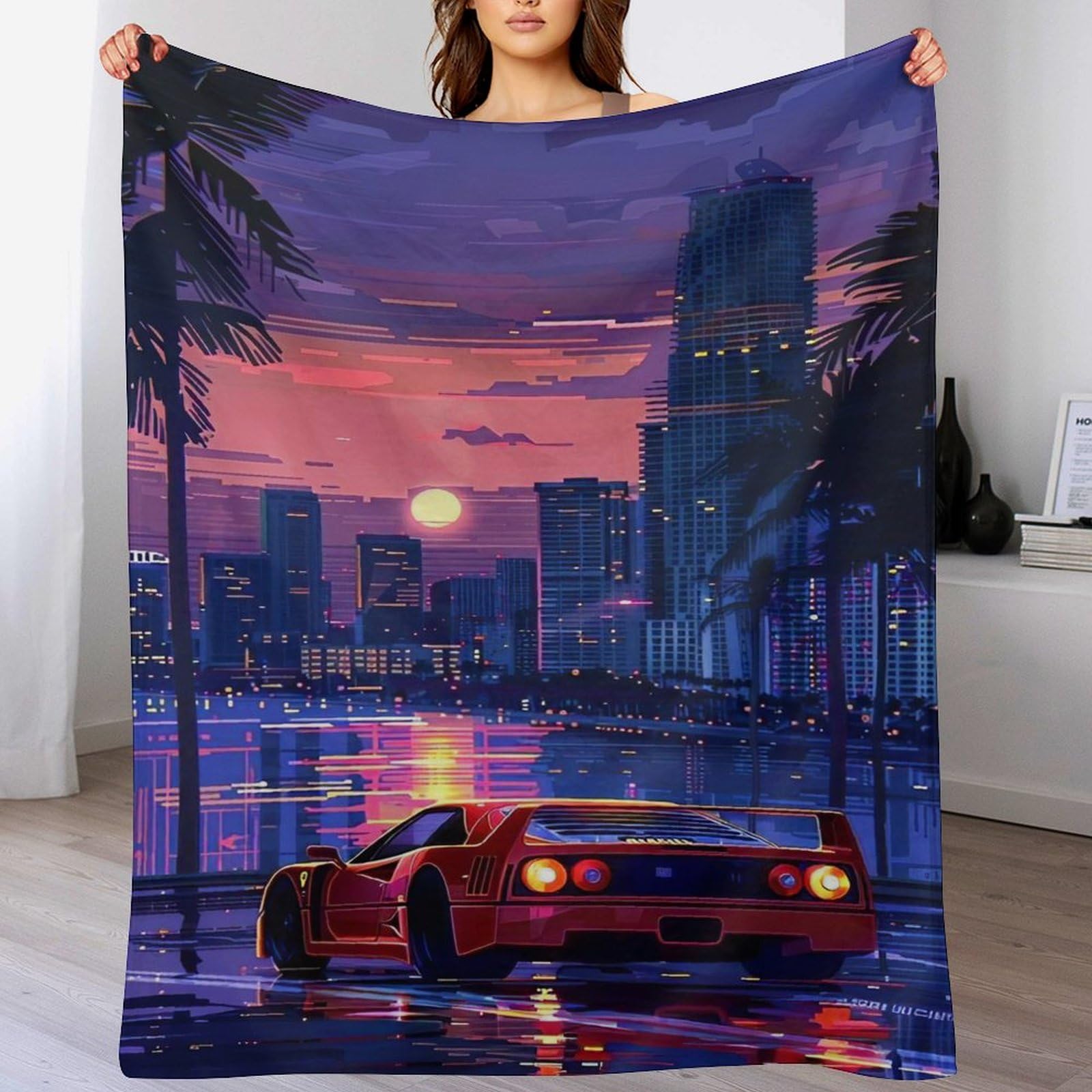 Couverture polaire voiture de sport pour rester bien au chaud et isoler le lit du froid