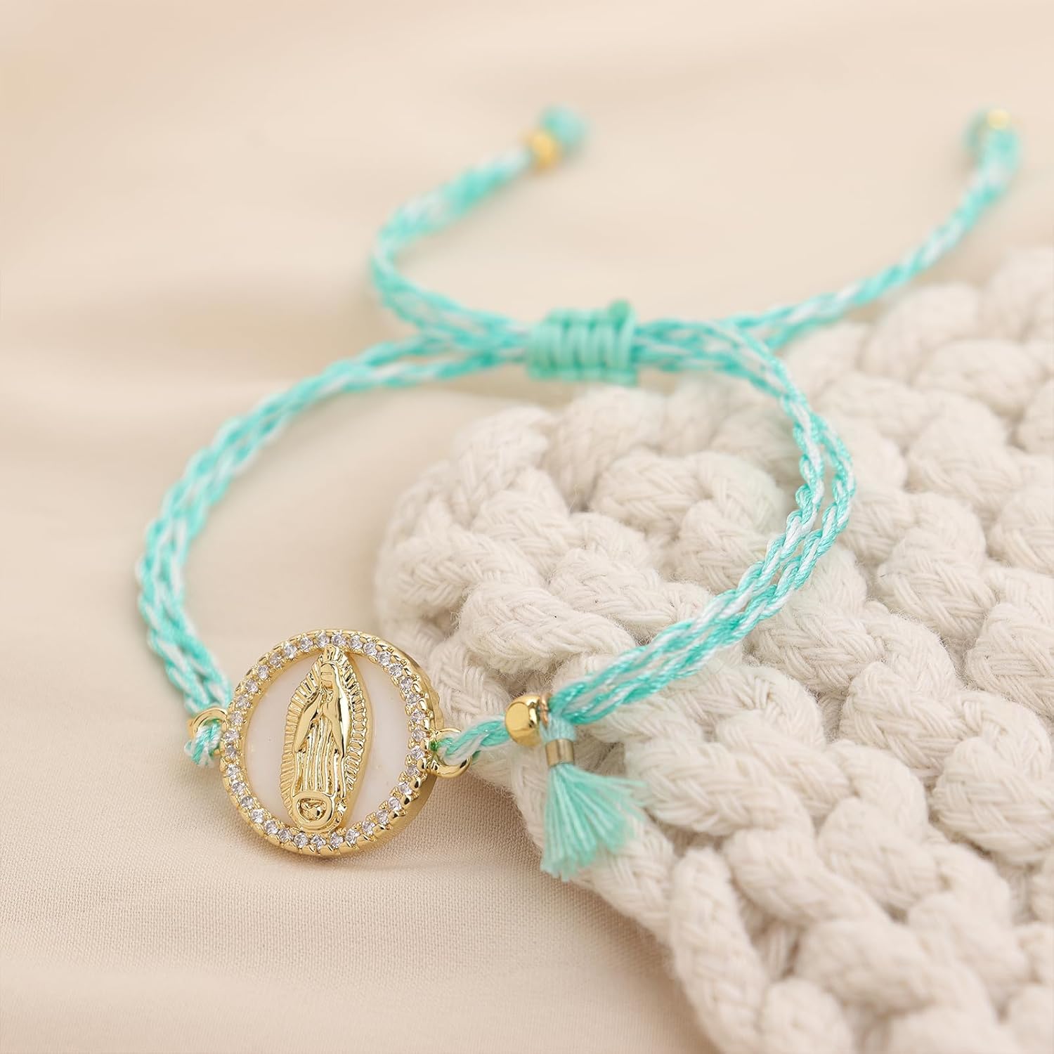 Gold Coin Pearl Adjustable Bracelets for Women, Boho Charm String Weave Summer Beach Jewelry Gift. - Image 5