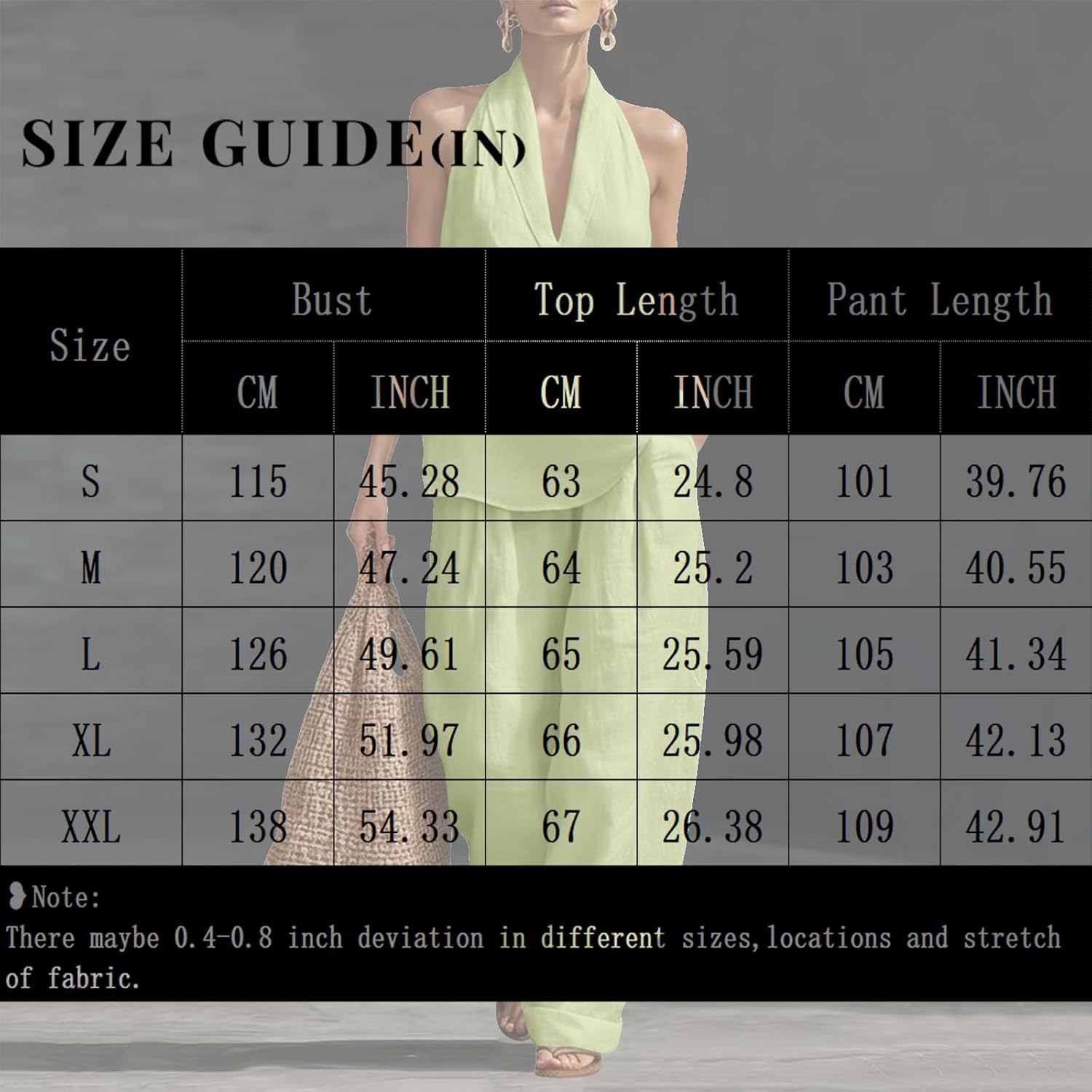 Linen 2 Piece Set for Women Summer Sleeveless Halter V Neck Tank Tops and Wide Leg Pants Loose Lounge Beach Clothes
