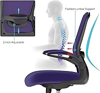 Vista 5 de Silla de oficina Mimoglad, silla de escritorio ergonómica con soporte lumbar ajustable, silla de computadora de malla de respaldo alto