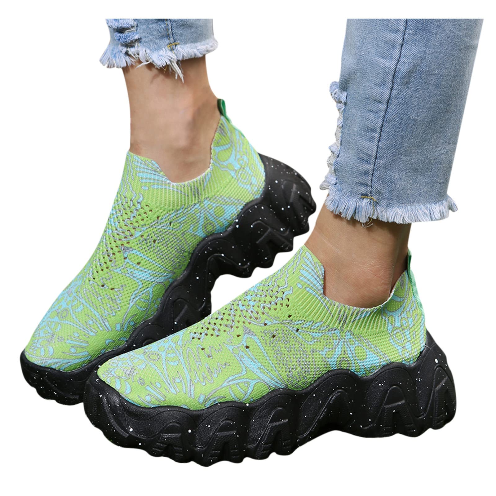 Laufsportschuhe Damen Sportschuhe Mesh atmungsaktiv Freizeitschuhe Walkingschuhe Schnür Joggingschuhe Damenschuhe Rutschfest Sneaker Flache Schuhe Leichtgewichts Straßenlaufschuhe