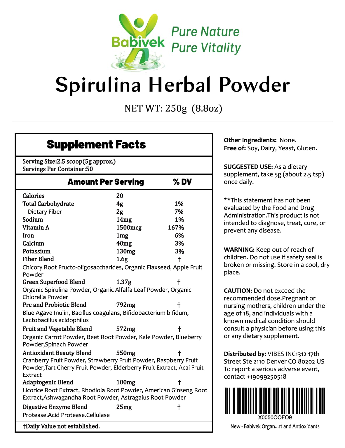 Organic Super Greens Powder & Spirulina Powder for Kids & Adults — Amazon image 9
