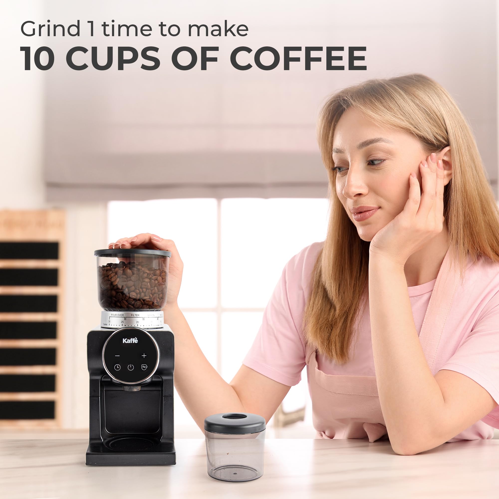 Amazon.com: Kaffe Electric Burr Coffee Grinder (9oz) w/ 31