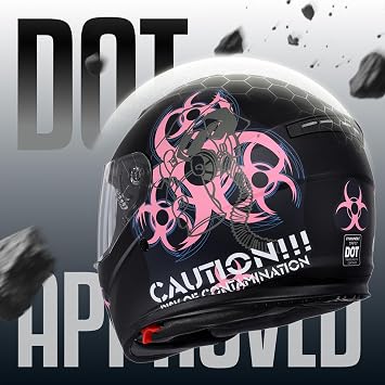 TRIANGLE Full Face Motorcycle Helmet Dual Visor Helmets for Adult Men and Women with Smoked Sunshield DOT Approved