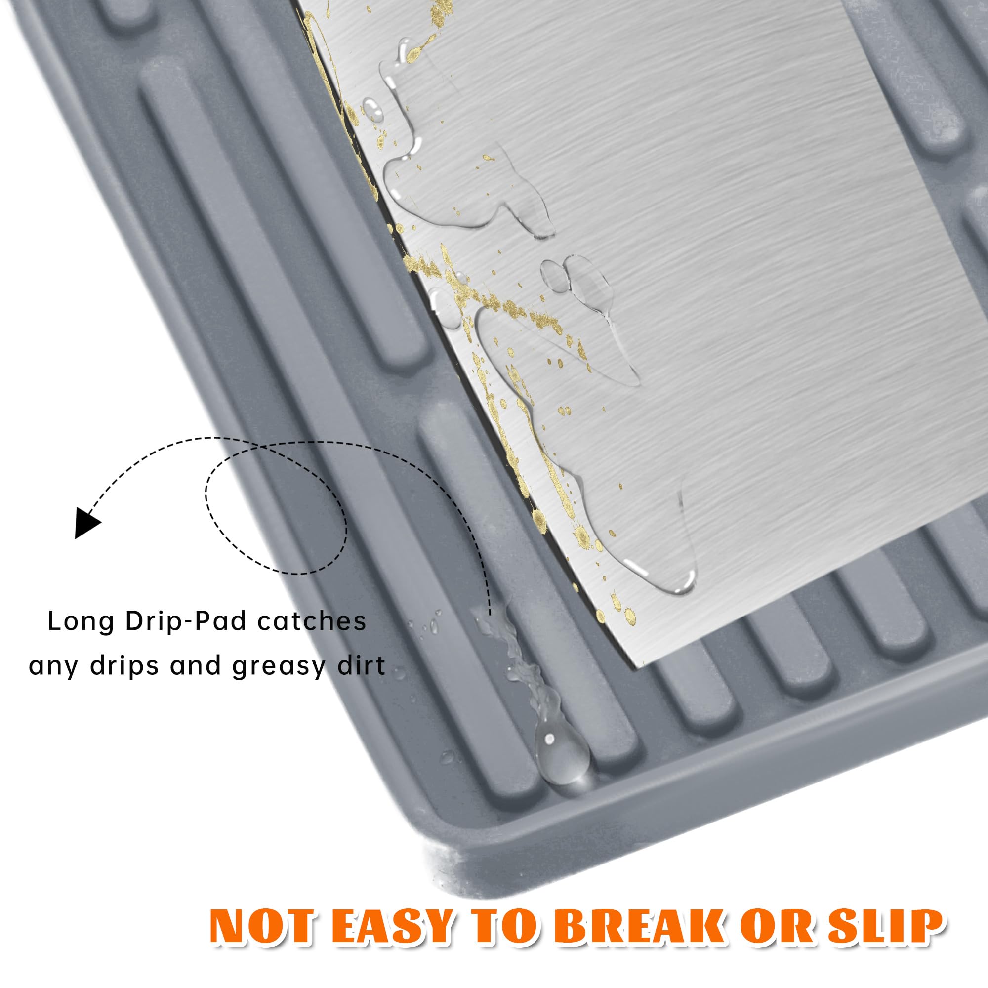 Tappetino per Utensili per Piastra in Silicone per Blackstone, Resistente alle Alte Temperature, Struttura Antiscivolo, Facile Pulizia Ideale per BBQ e Sessioni di Grigliate (grigio sottile)