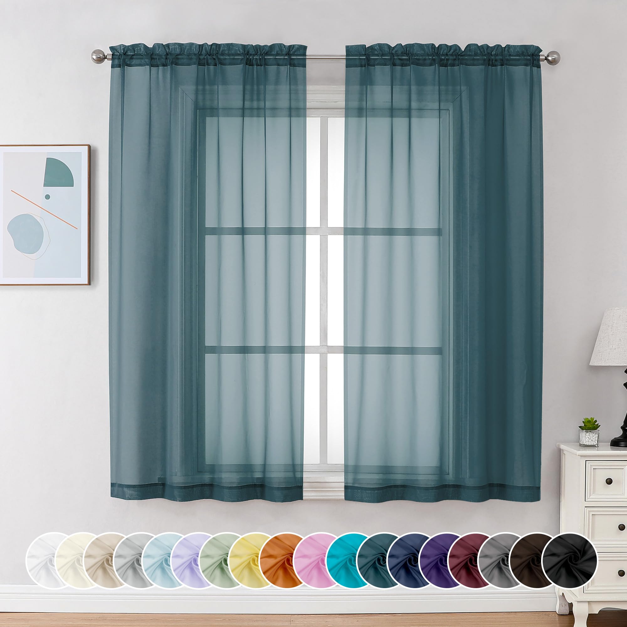 Tende Per Finestra Larghe 132 Cm Chyhomenyc Tende Trasparenti Per Finestre, Colore Nero, Lunghezza 160 Cm, 2 Pezzi, Con Doppia Tasca Superiore Tende Da Esterno Ikea