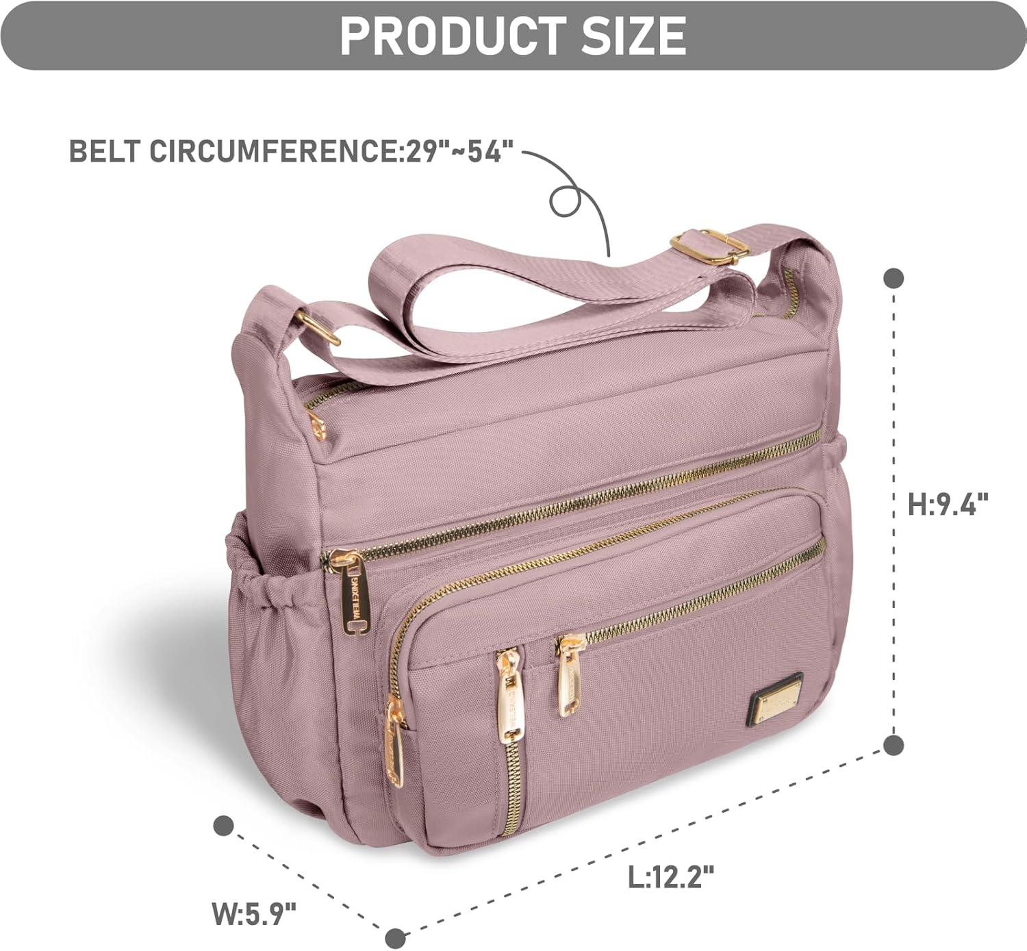 NPBAG Crossbody Bag for Women, Shoulder Purse Handbag Messenger Bag, Trendy Pocketbooks, Waterproof and Multi-Pockets - Image 4