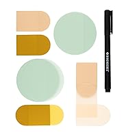 Vista 1 de DiverseBee Notas adhesivas transparentes (incluye bolígrafo de secado rápido), bonitas pestañas adhesivas transparentes, banderas de página