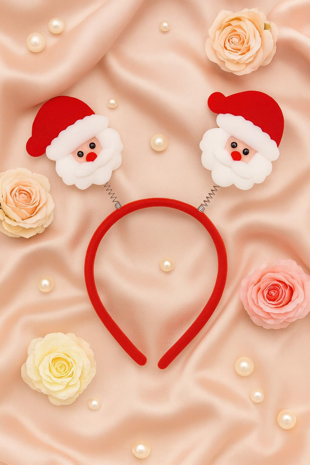 Arrakasta Crafts Santa Claus Hairband Merry Christmas Headband with Fun Bouncy Spring Santa Head Hoop | Xmas Christmas Party Props Gifts for Kids Boys Girls Adults - Christmas Decorations Items (3)