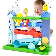 VOILBTOY Musical Toy for 1-2 Year Old Boys,Educational Baby Toys 12-18 Months,Ball Drop Toy with English & Spanish,Fine Motor Toys for Toddlers 1-3,Birthday Gift for 1+ Year Old Boy (Blue)
