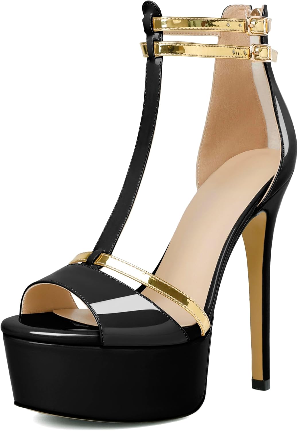 YODEKS Women's Heeled Sandals - Peep Toe Comfort