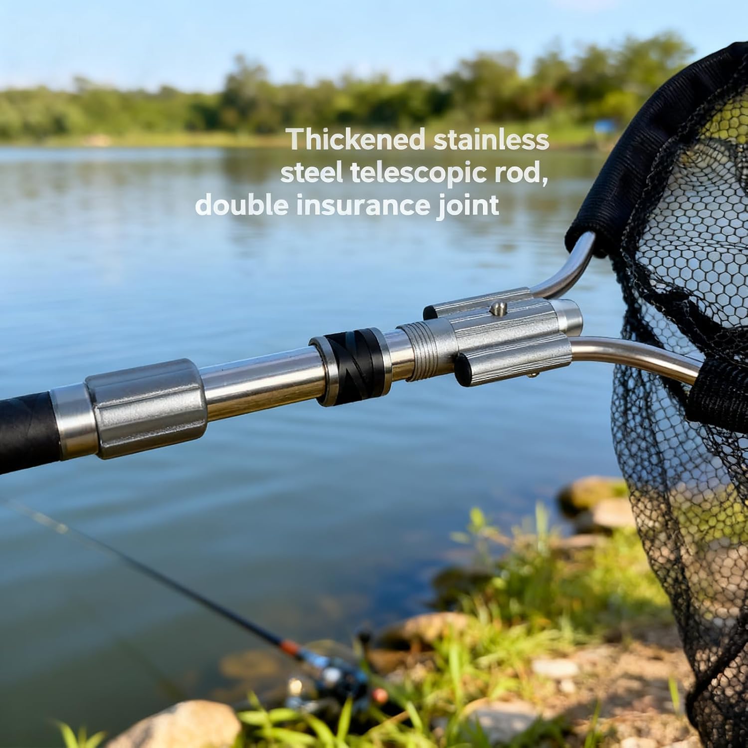 Stainless Steel Heavy-Duty Landing Net - Ultra-Strong, Rustproof & Durable for Freshwater/Saltwater/Tournament Fishing | Must-Have Gear for Anglers