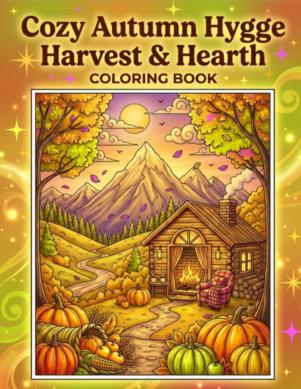 Cozy Autumn Hygge Harvest & Hearth: Cozy Cottages, Autumn Harvests, Warm Hearths, Pumpkin Patches & Hygge Coloring Adventures