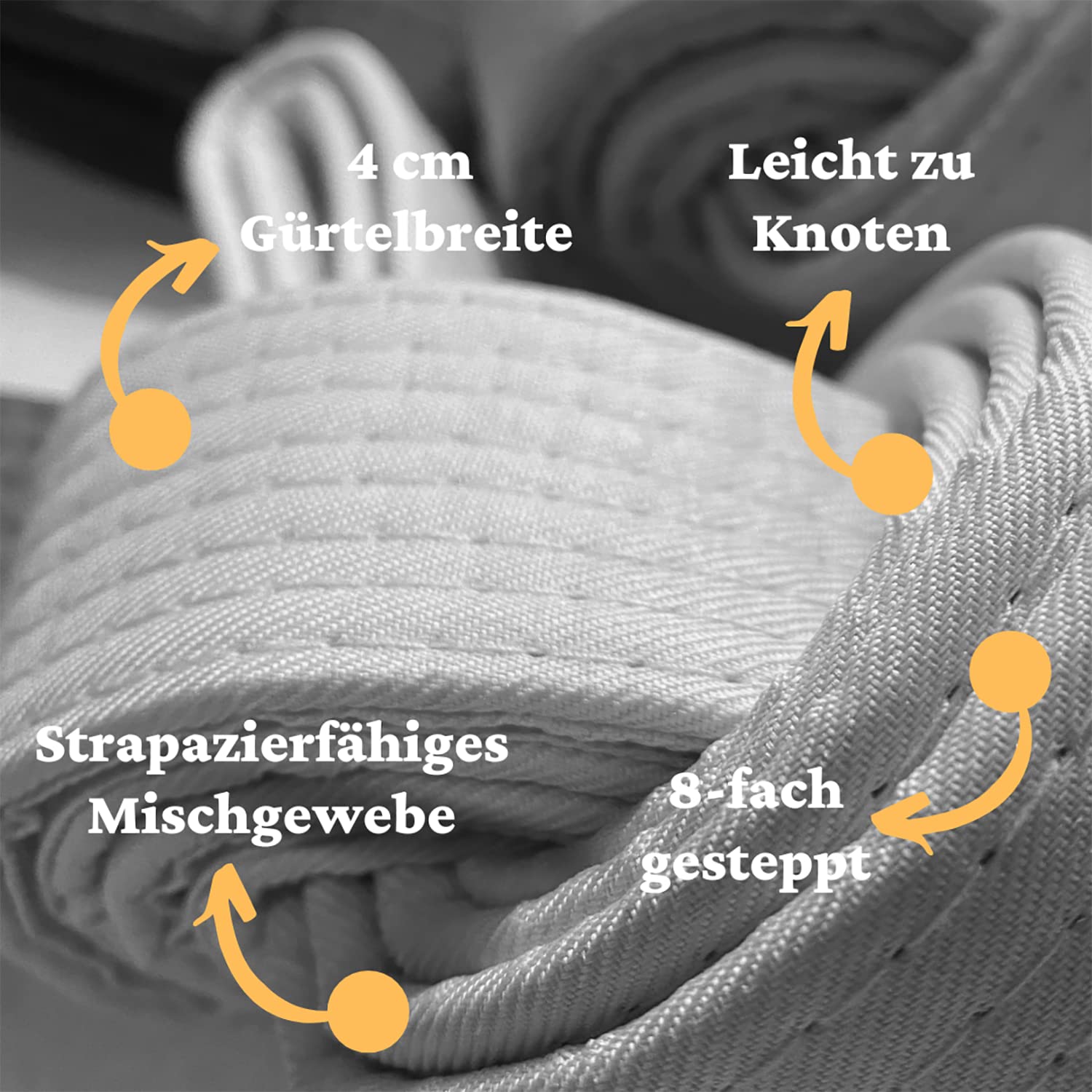 Ceinture de karaté noire - Brodée - Shotokan Karate Do - Inscriptions brodées dorées - Sangle noire Kanji japonaise - Ceinture noire