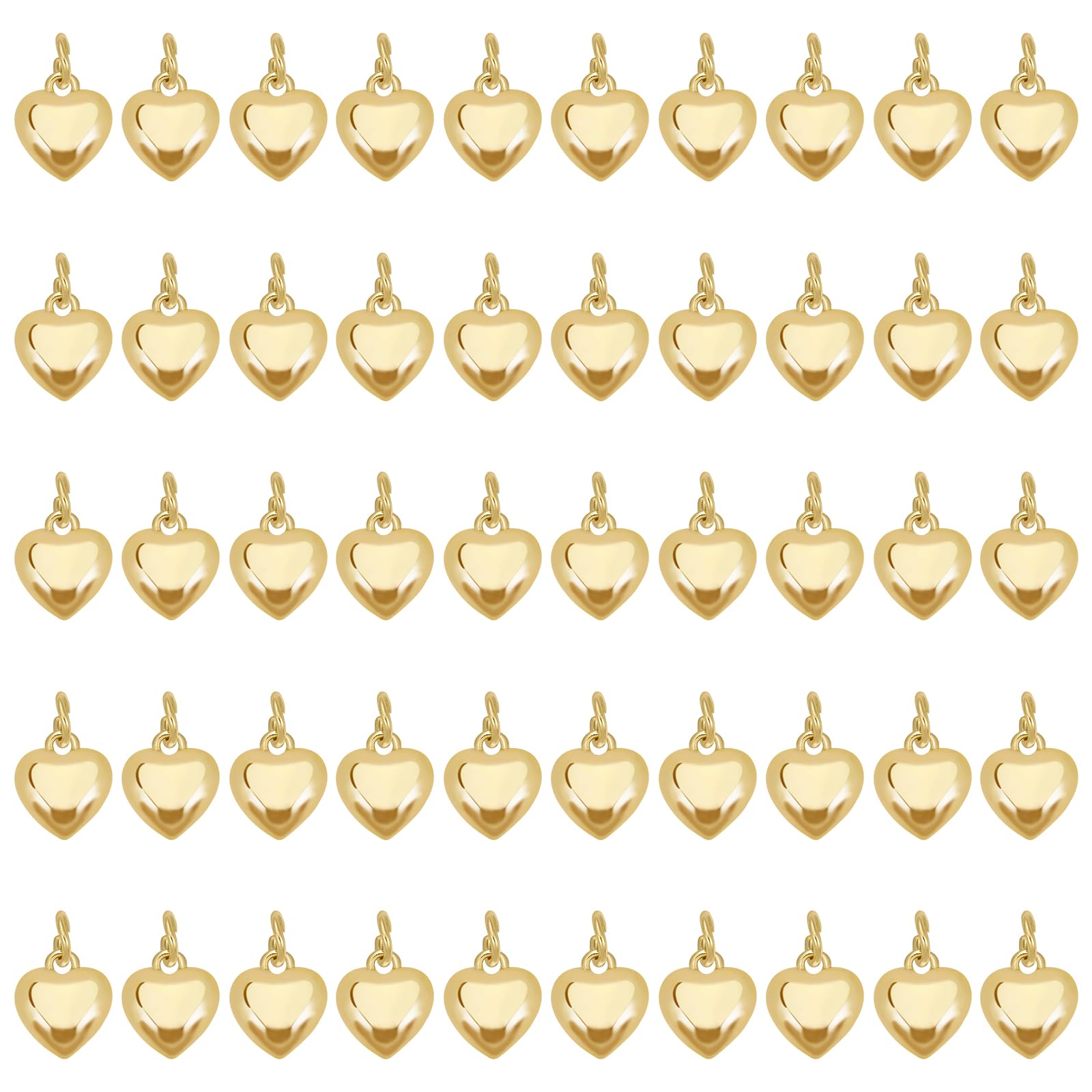 Breloque en forme de cœur plaquée or 18k durable pour bijoux de luxe - 8
