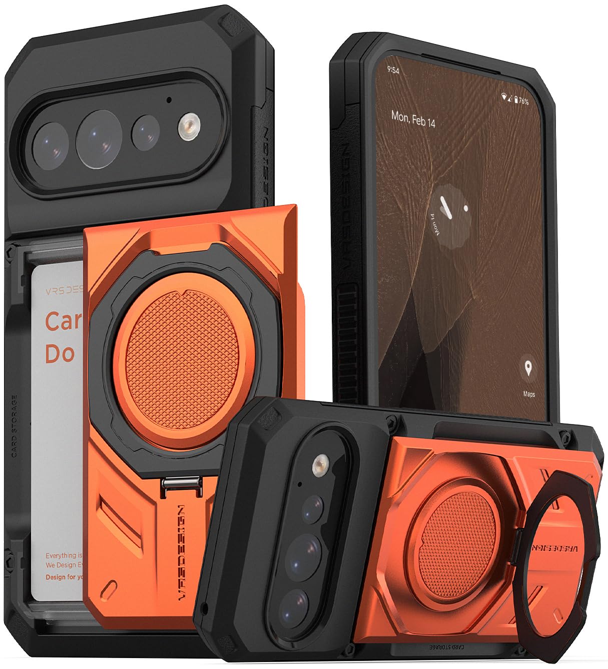 Pixel 11 Pro XL Case with Card Holder - Fiesta Orange -11