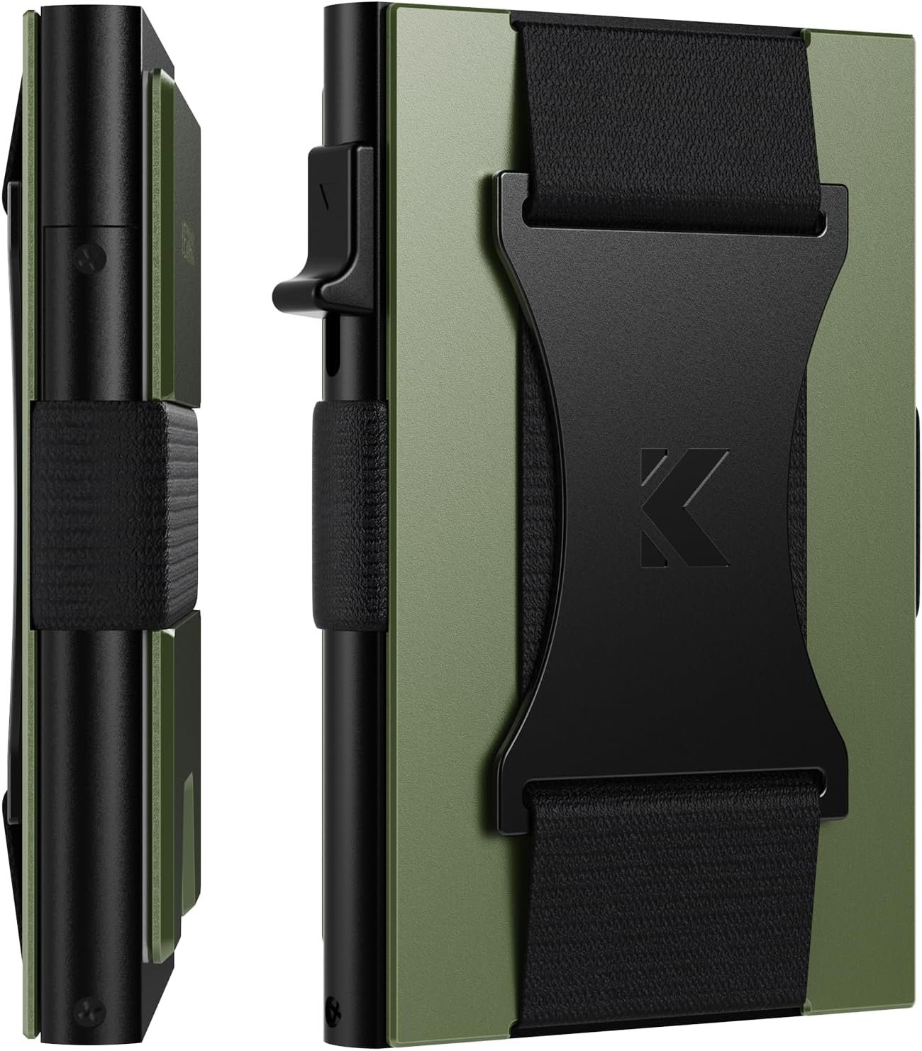 Metal Wallet for Men Minimalist Pop Up RFID Blocking Front Pocket Wallet Cash Strap for Men