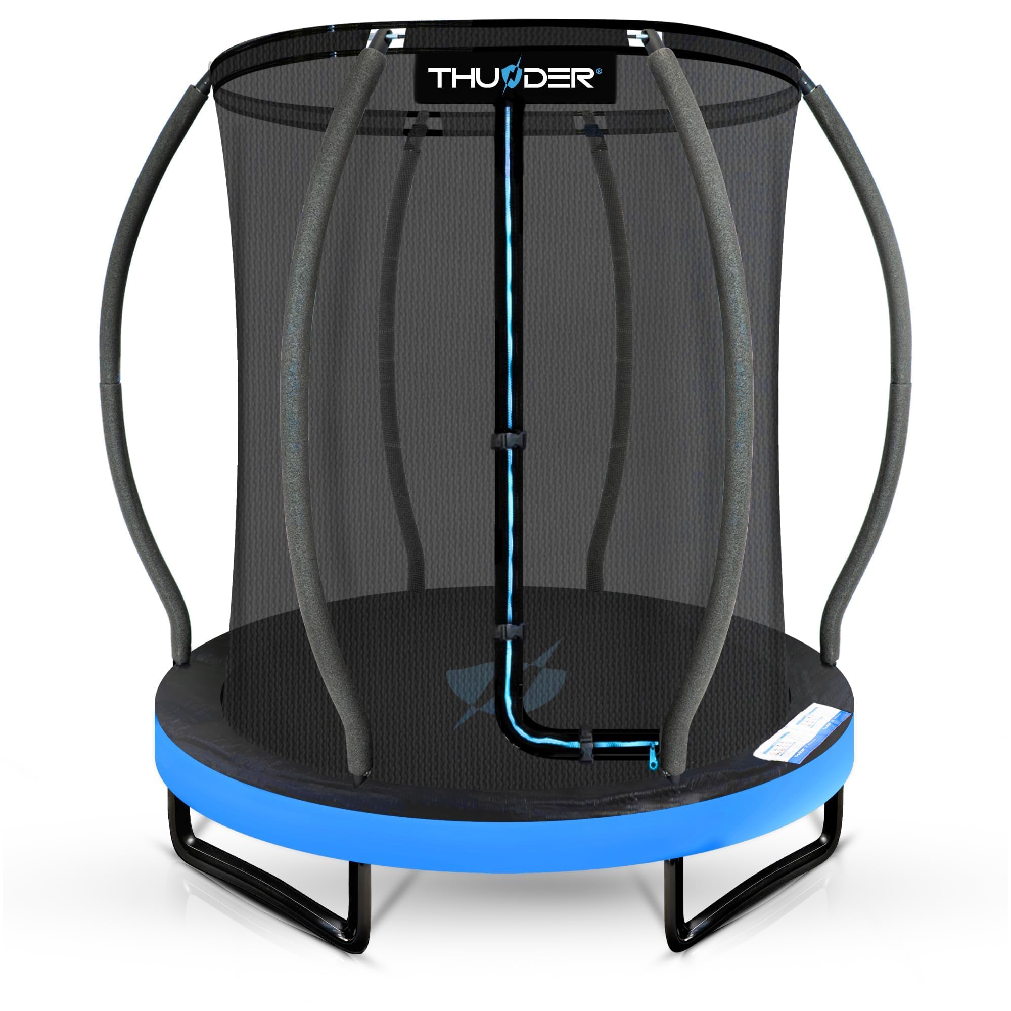 THUNDER Trampolino da Giardino con Rete e Scala – Outdoor per Bambini e Adulti, Stabile, Wetterfest, Varie Misure e Color