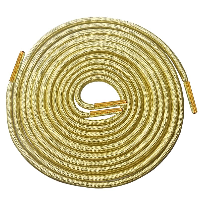 Flat Shoelaces Gold Sneaker Laces Gold Luxury Leather Laces Gold